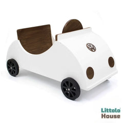 Baby Car | Wooden Decorative | White Brown