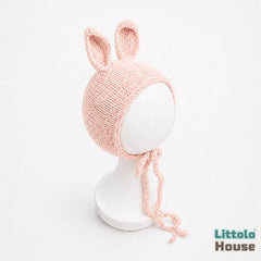 Baby Cute Bunny Bonnet B010 | NB | Light Peach