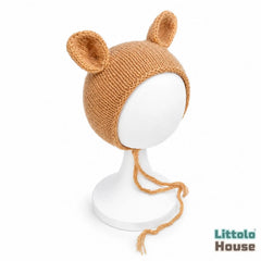 Baby Cute Ear Bonnet B019 | NB | Caramel
