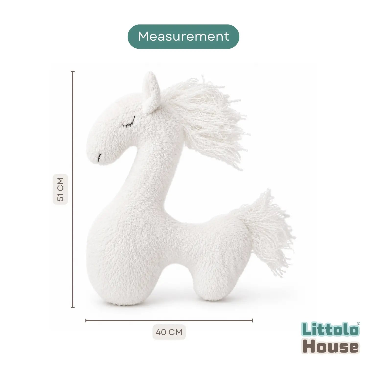 Baby Cute Horse Plush Doll | Posing Aids | White