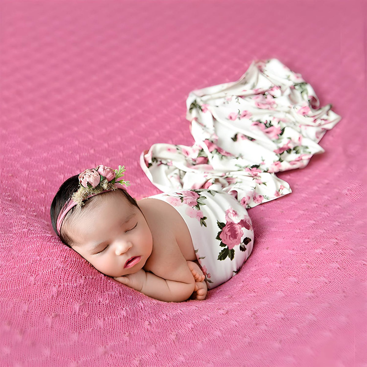 Baby Floral Wrap W027 | White