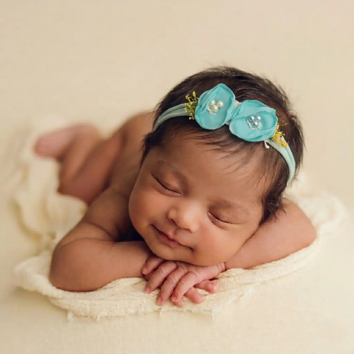 Baby Girl Baby Blue Flower Hairband H075 | 1Y | Baby Blue