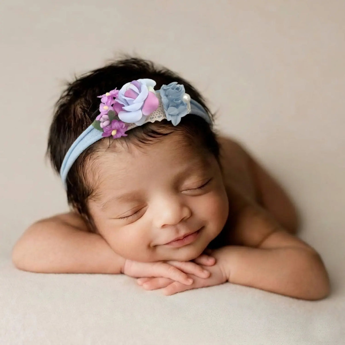 Baby Girl Flower Hairband H017 | 1Y | Sky Blue