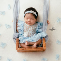 Baby Girl Lace Frill Frock with Bonnet Posing Aid and Botties SR030 | Set of 4 | 2M | Carolina