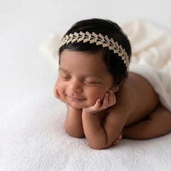 Baby Girl Double Leaves Hairband H040 | 1Y | Golden