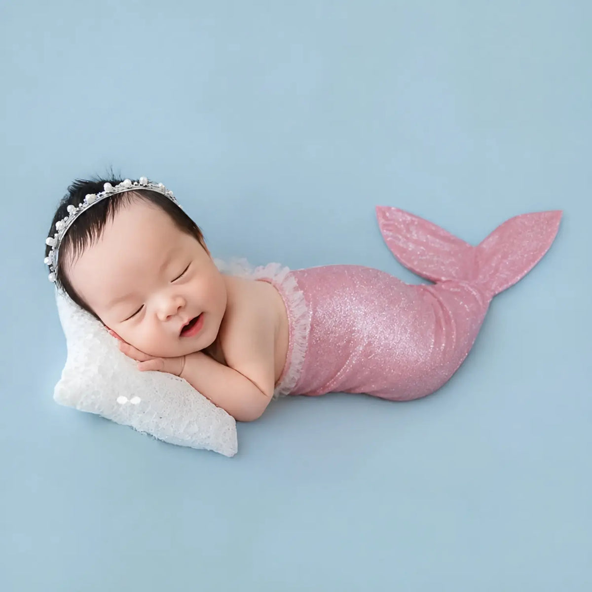 Baby Girl Mermaid Costume with Hairband Outfit O061 | 3M | Pink