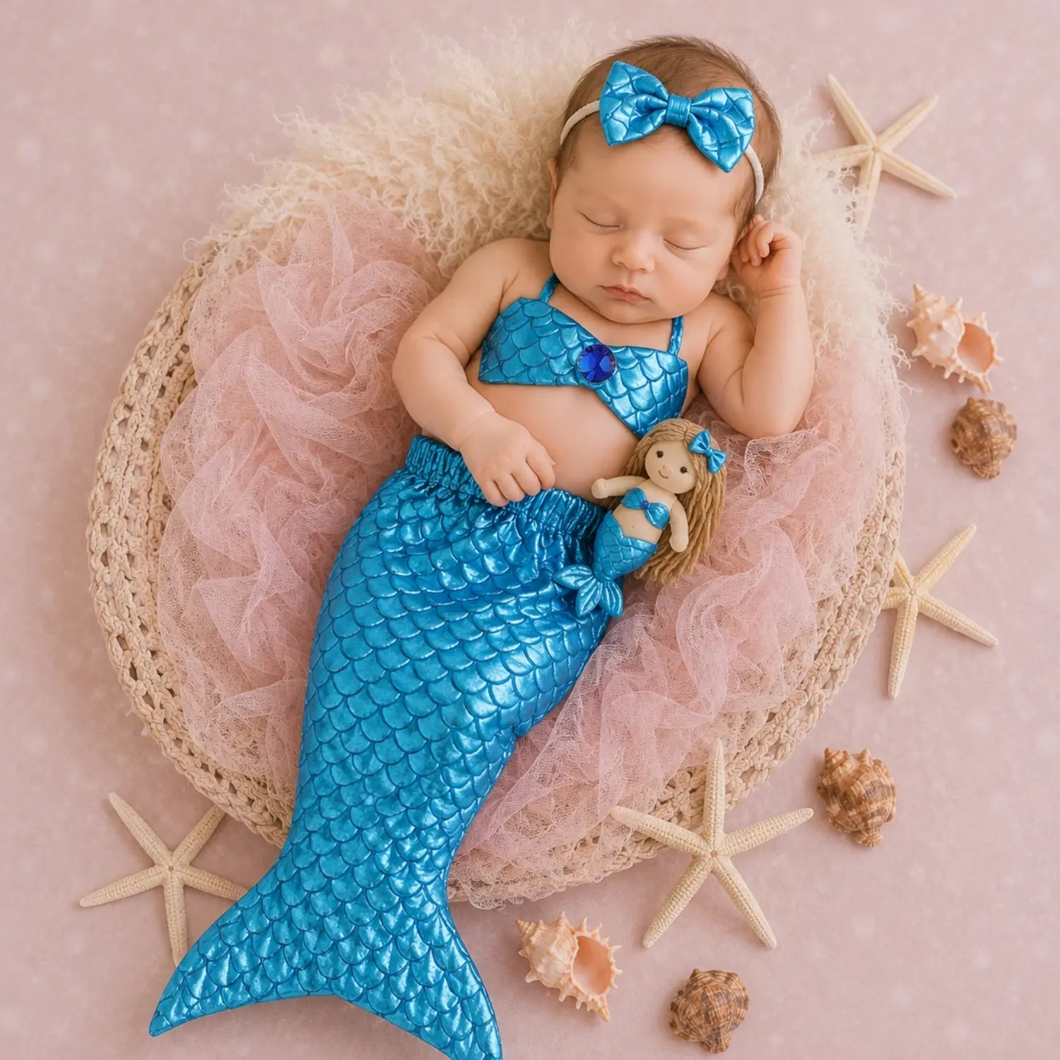 Baby Girl Mermaid Outfit O199 | Blue