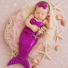 Baby Girl Mermaid Outfit O199 | Dark Pink