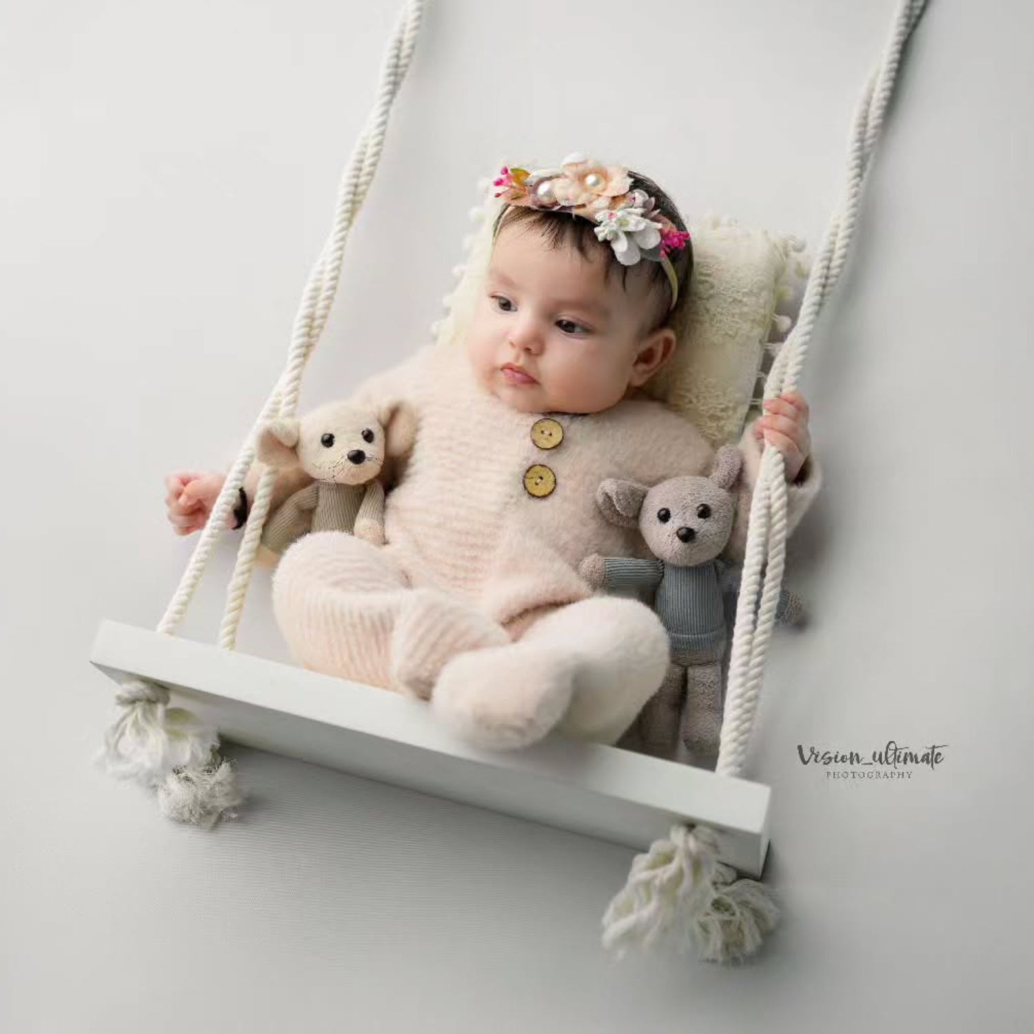 Baby Girl Pearl Flower Hairband H028 | 2Y | Cream