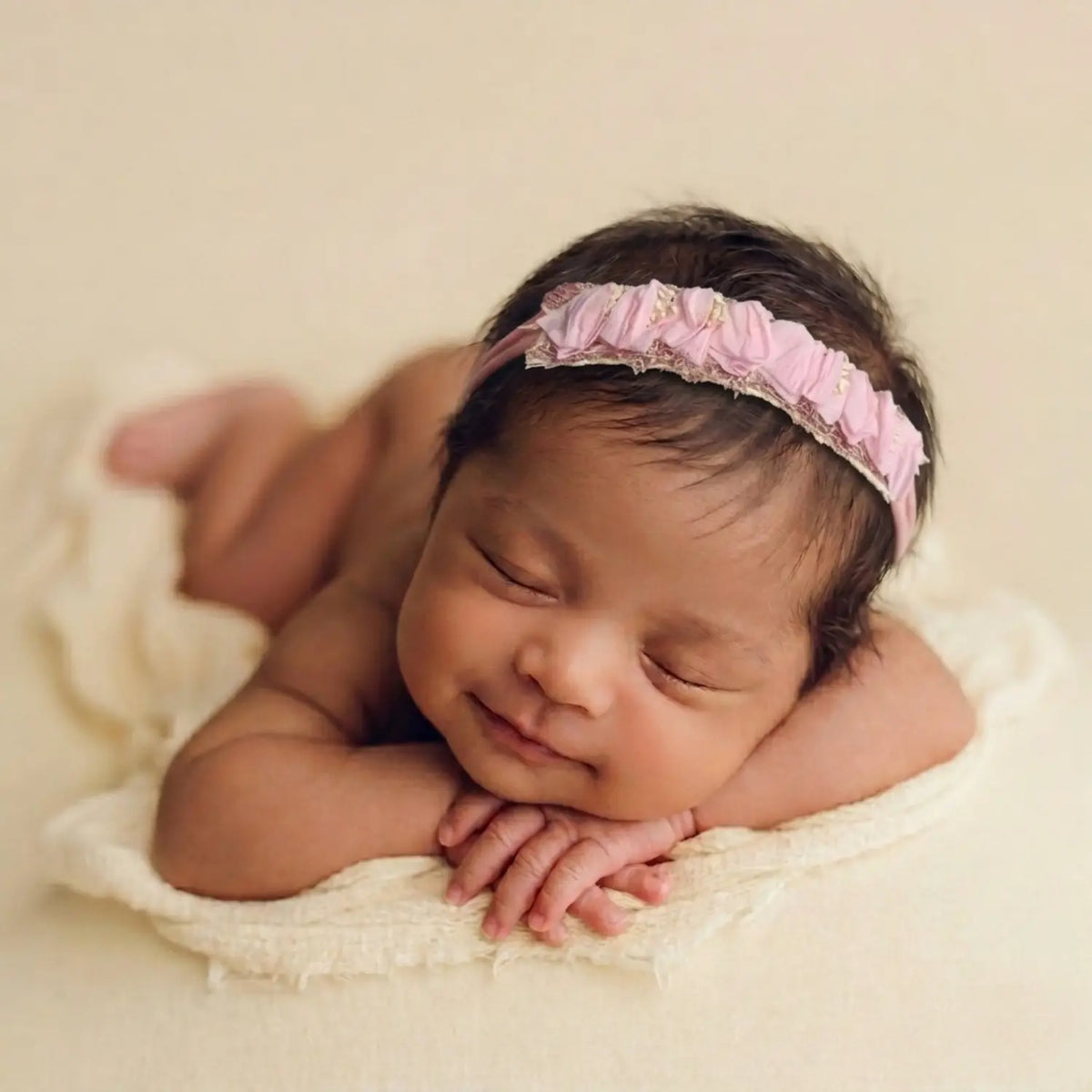 Baby Girl Pink Bell Flowers Hairband H068 | 1Y | Light Pink