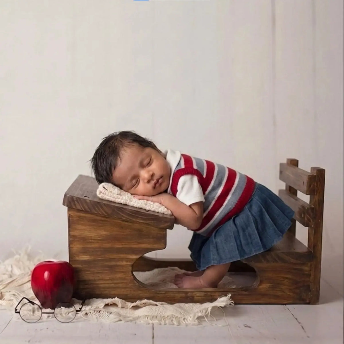 Baby Girl School Costume Sweater and Skirt Outfit O055 | NB | Red Blue