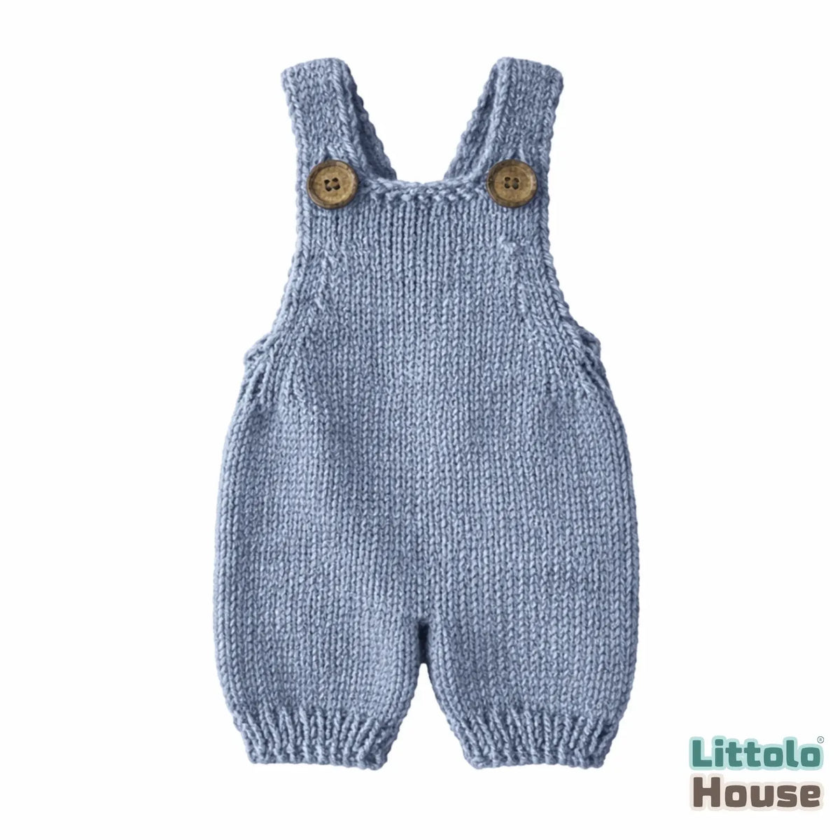 Baby Knitted Suspender Romper Outfit | 2M | Grey