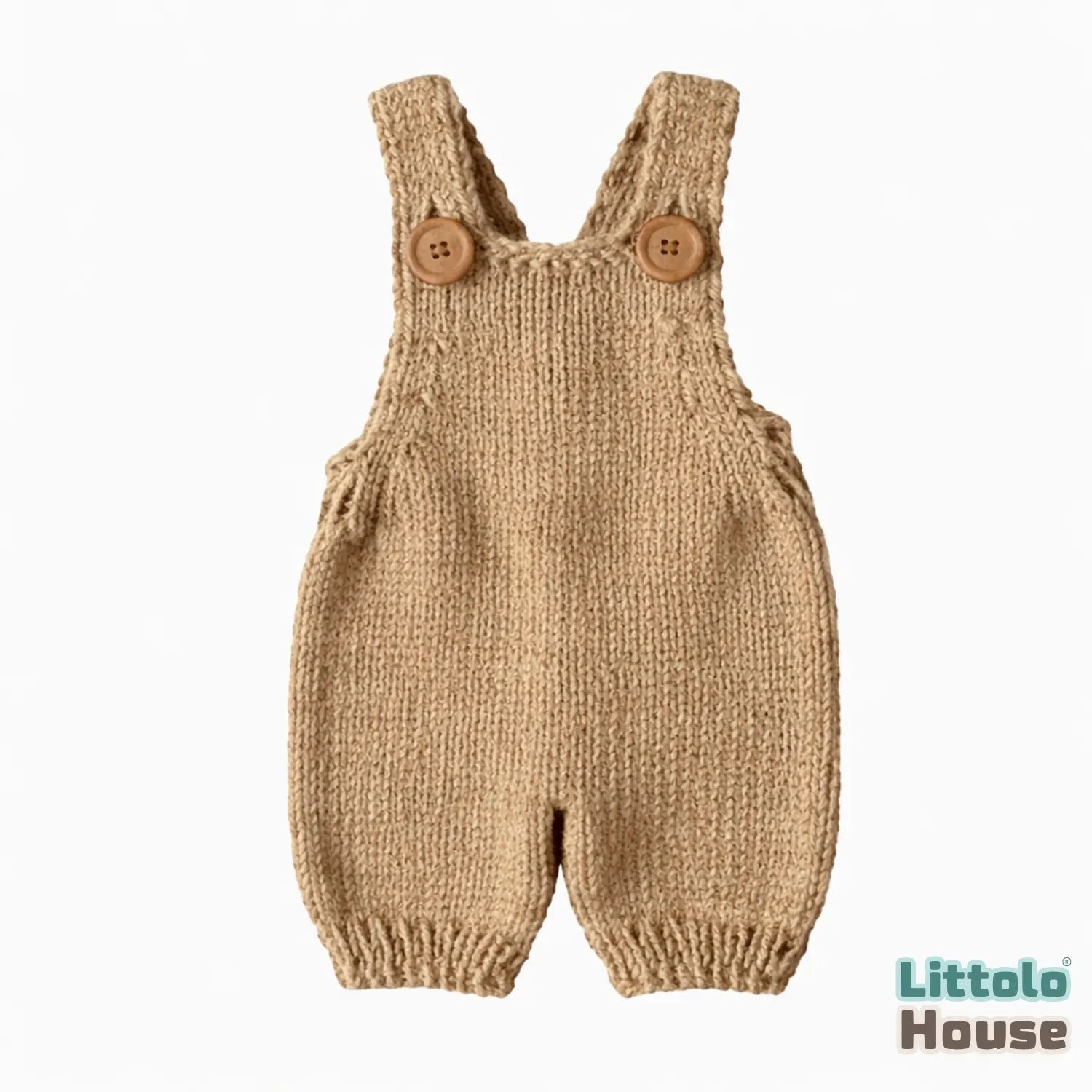 Baby Knitted Suspender Romper Outfit | NB | Khakee