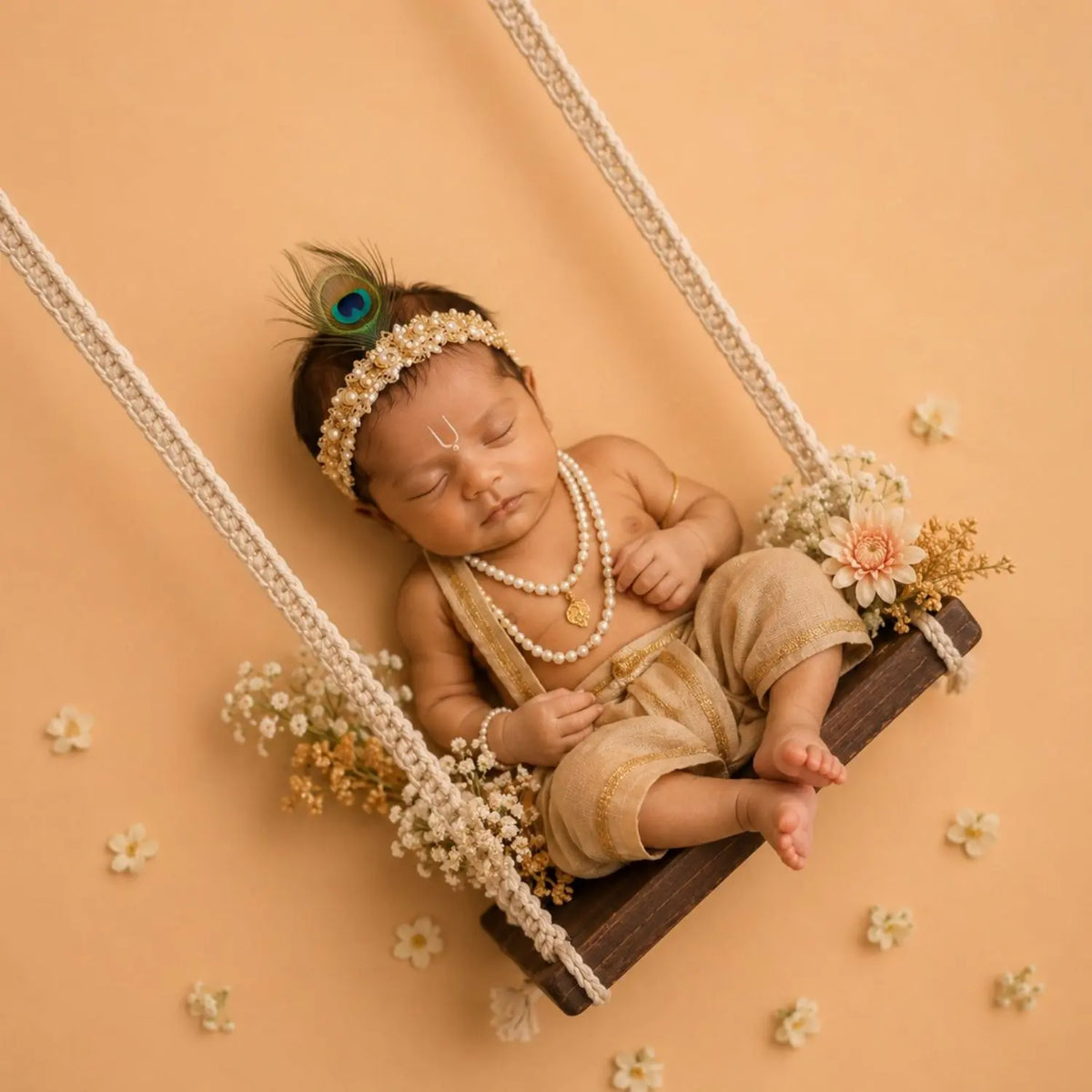 Baby Macrame Swing | Wooden Decorative | Brown