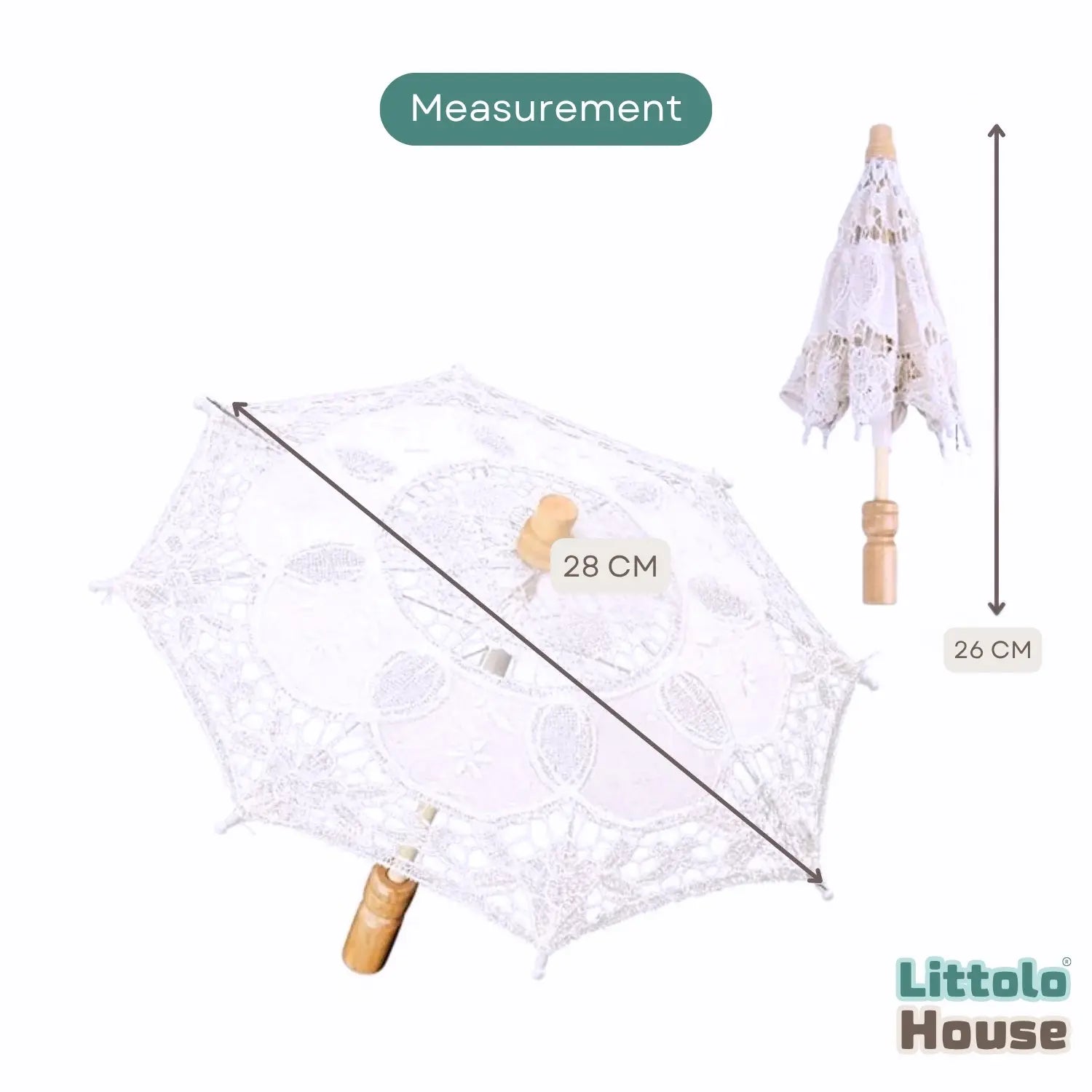 Baby Parasol Lace Umbrella Miniature N17 | 1Y | White