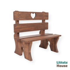 Baby Park Style Heart Cut Bench | Wooden Decorative | Brown