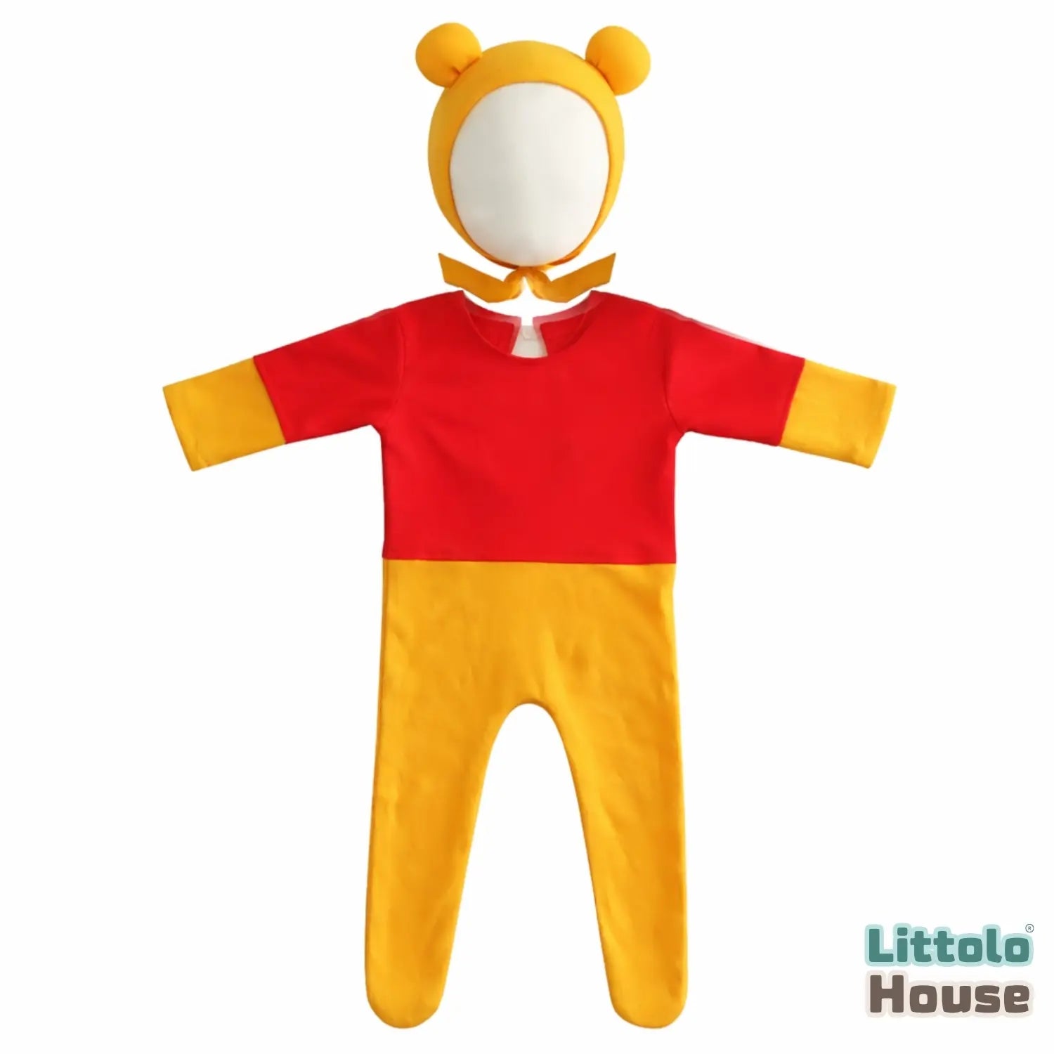 Baby Pooh Costume with Bonnet Outfit O085 | 3M | Red Yellow