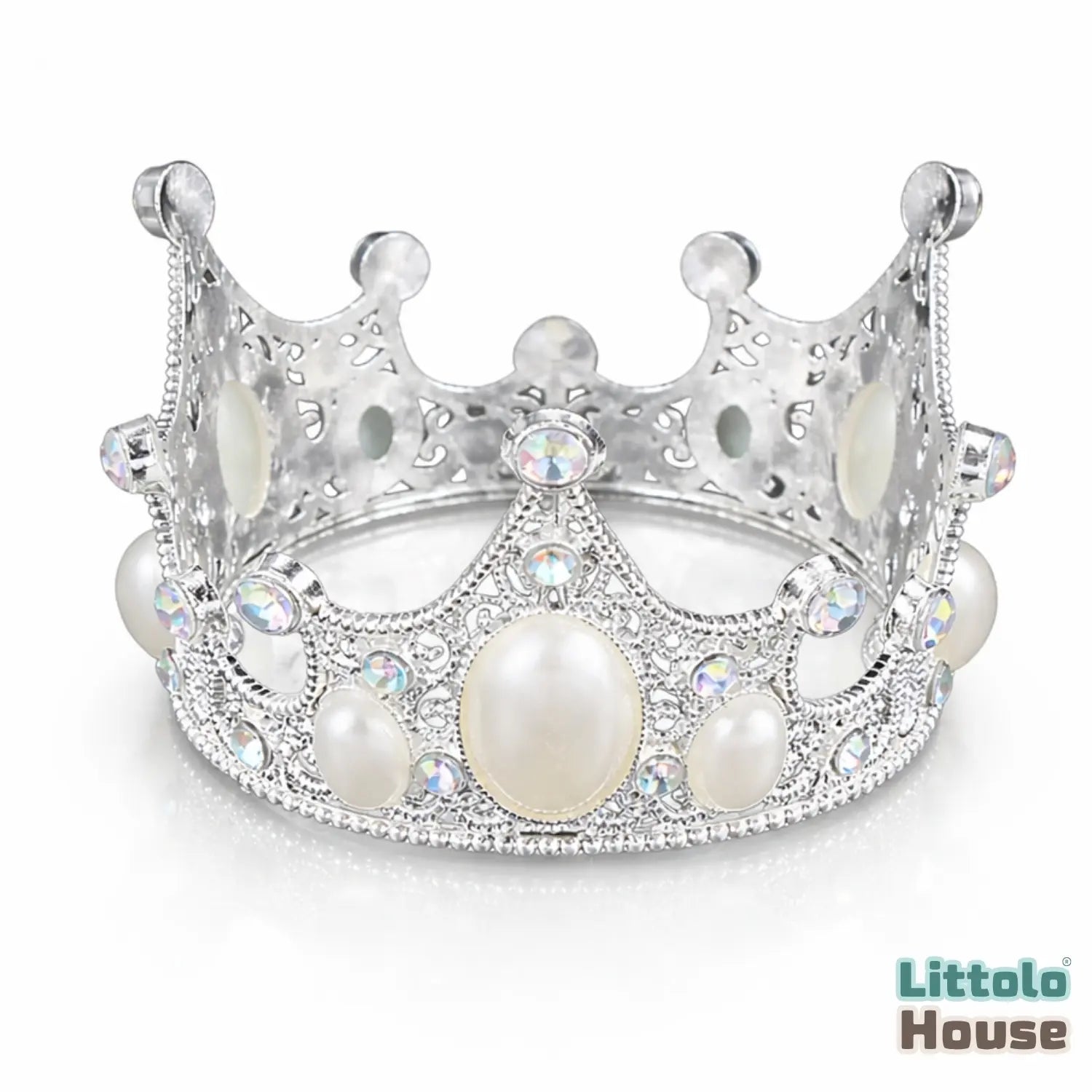 Baby Royal Pearl Crown | NB | Silver