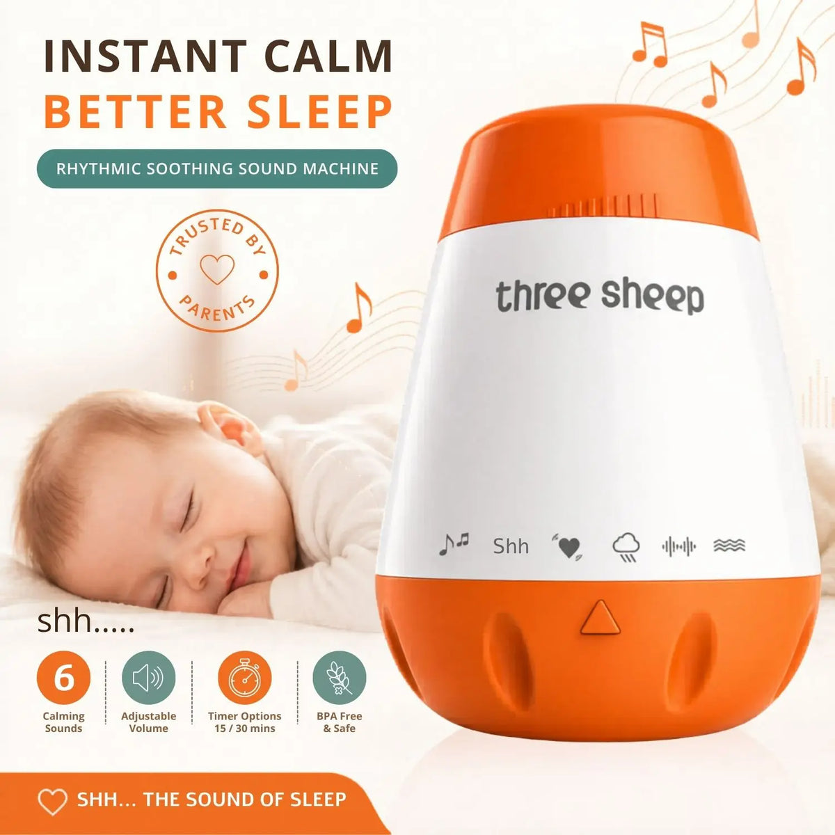 Baby Soothing Shusher | Posing Aids | Orange