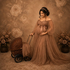 Baby Stroller | Metal | Brown