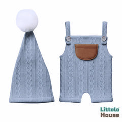 Baby Texture Knitted Romper with Hat O227 | NB | Grey