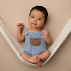 Baby Texture Knitted Romper with Hat O227 | NB | Grey