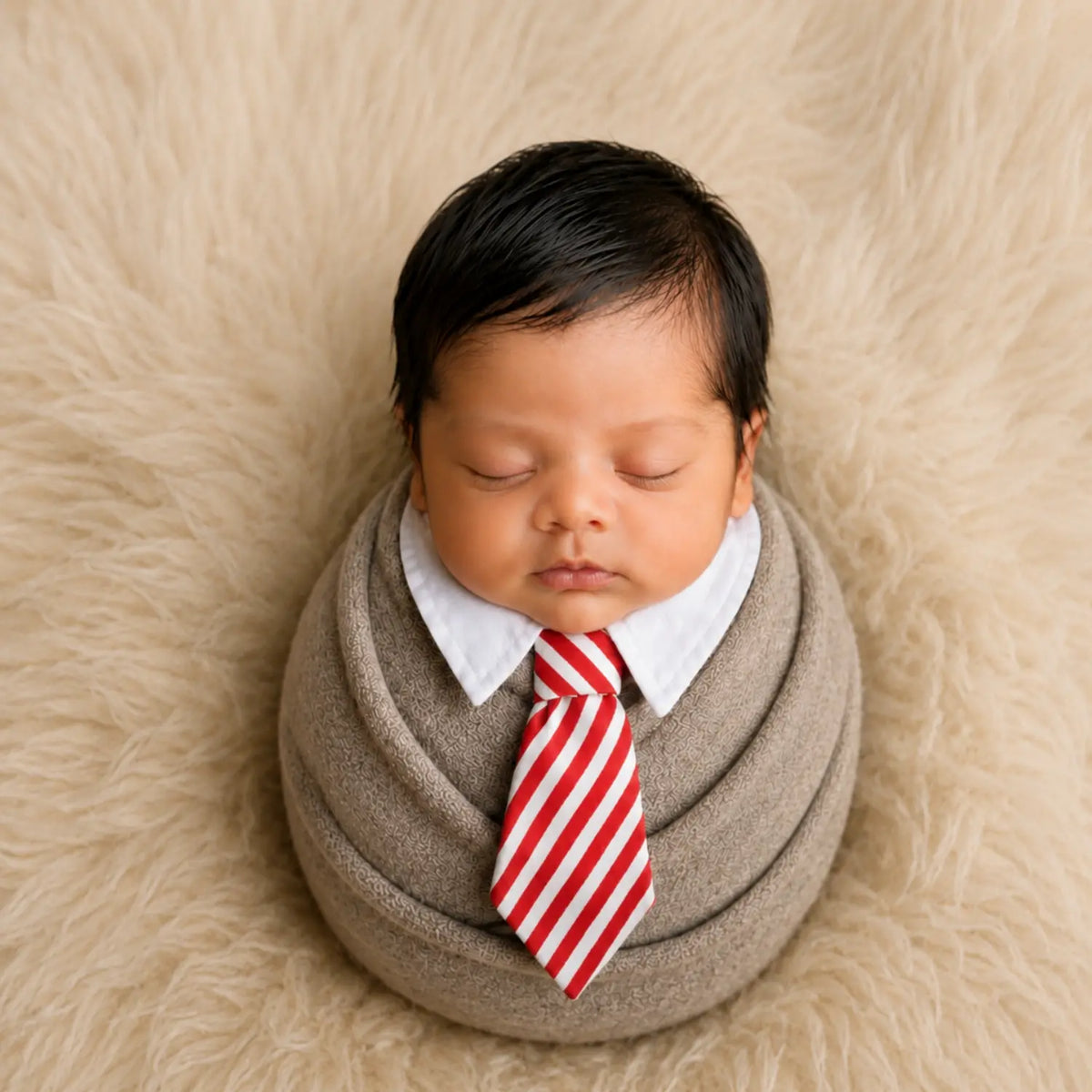 Baby Tie Collar Outfit O083 | NB | White Red
