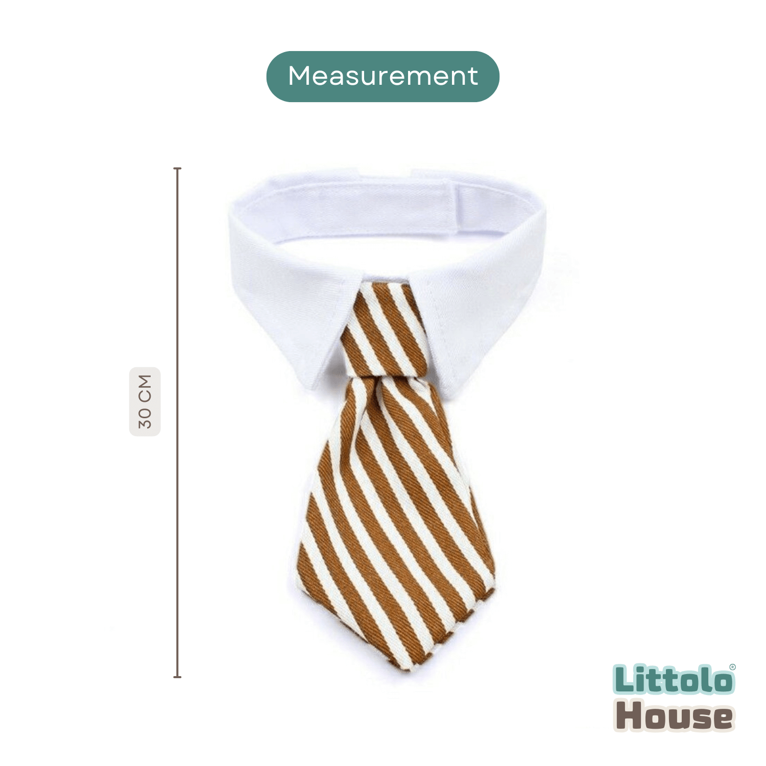 Baby Tie Collar Outfit O083 | NB | White Brown