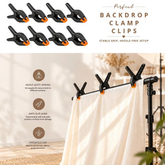 Backdrop Clamp Clips Set of 8 | Black