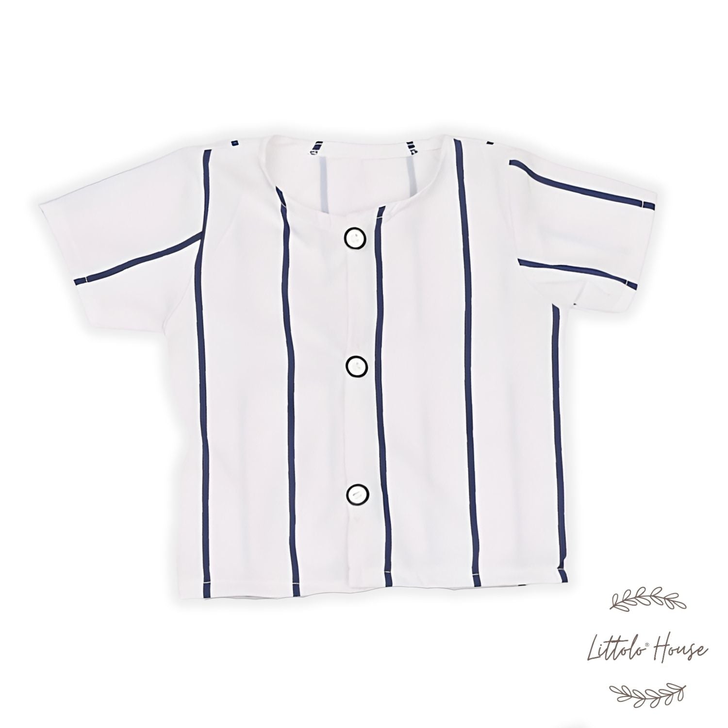 Baby Boy Baseball Outfit with Cap & Ball O117 | NB | White Blue