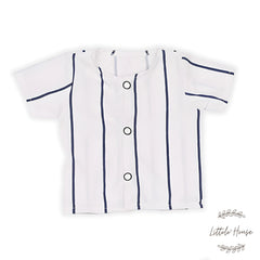 Baby Boy Baseball Outfit with Cap & Ball O117 | NB | White Blue