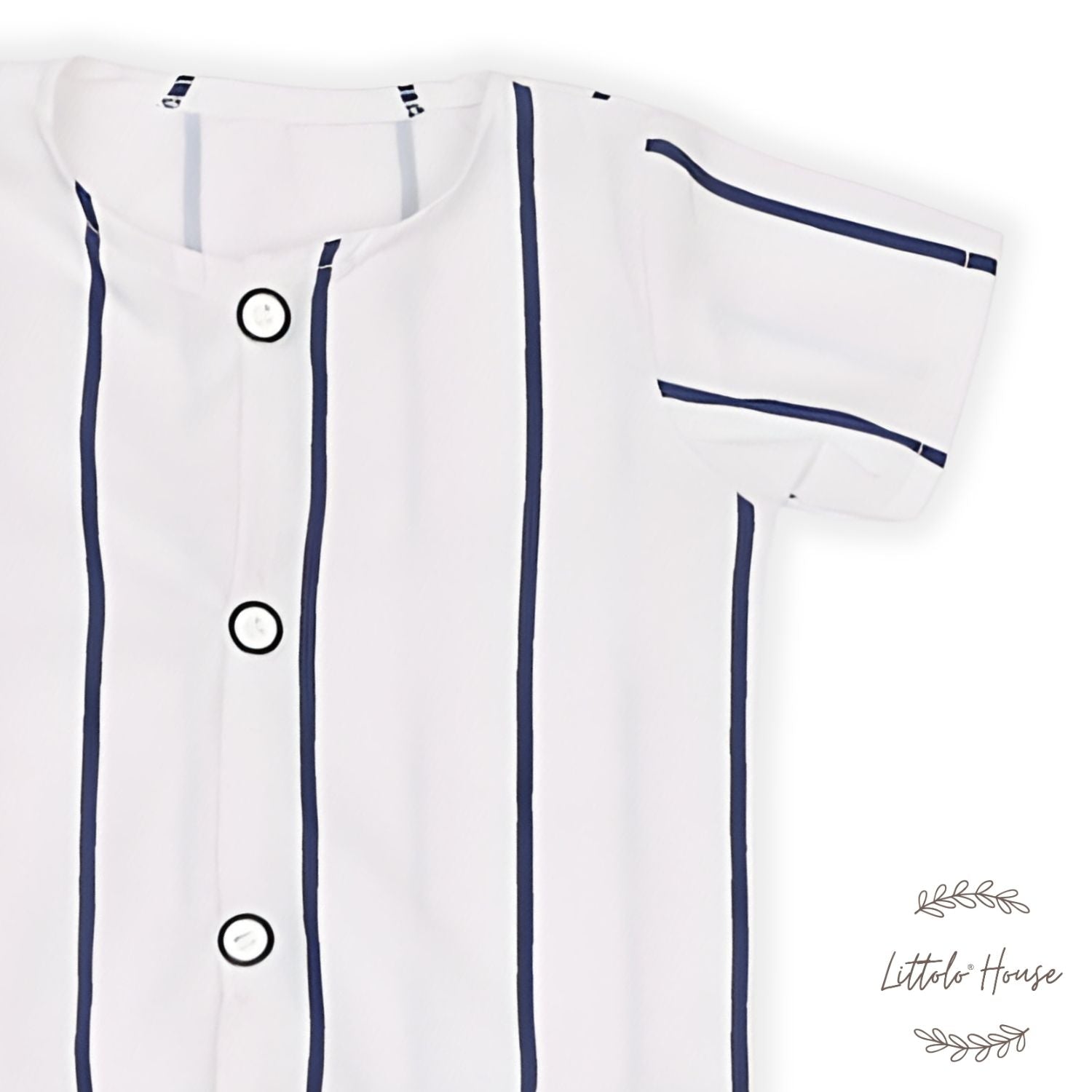 Baby Boy Baseball Outfit with Cap & Ball O117 | NB | White Blue