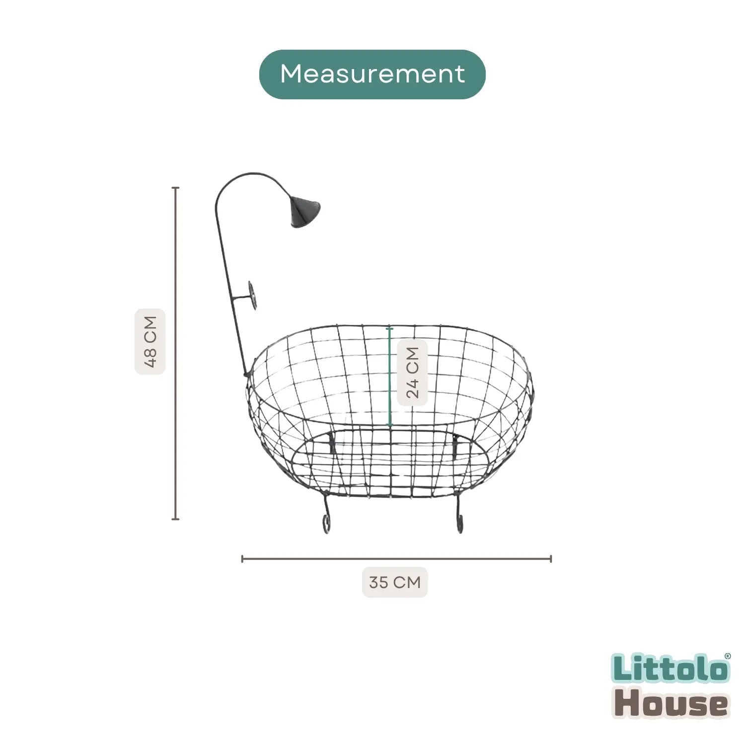 Bathtub Basket | Metal | NB | Black