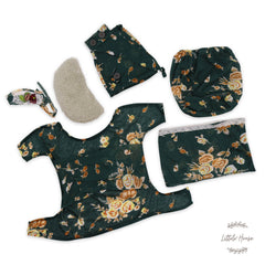 Baby Floral Swaddling Assistant Set of 5 SR077 | NB | Bottle Green