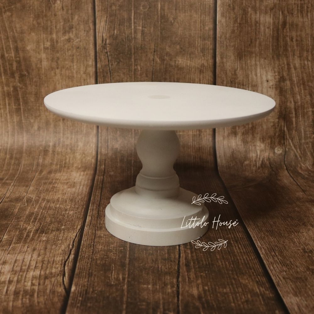 Cake Stand | Wooden Tableware | White