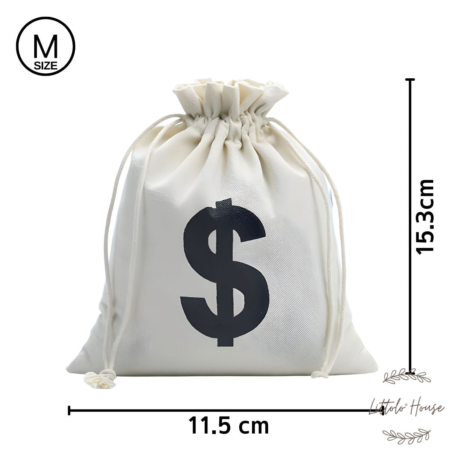 Canvas Money Bags Beige D071 | Pack of 3