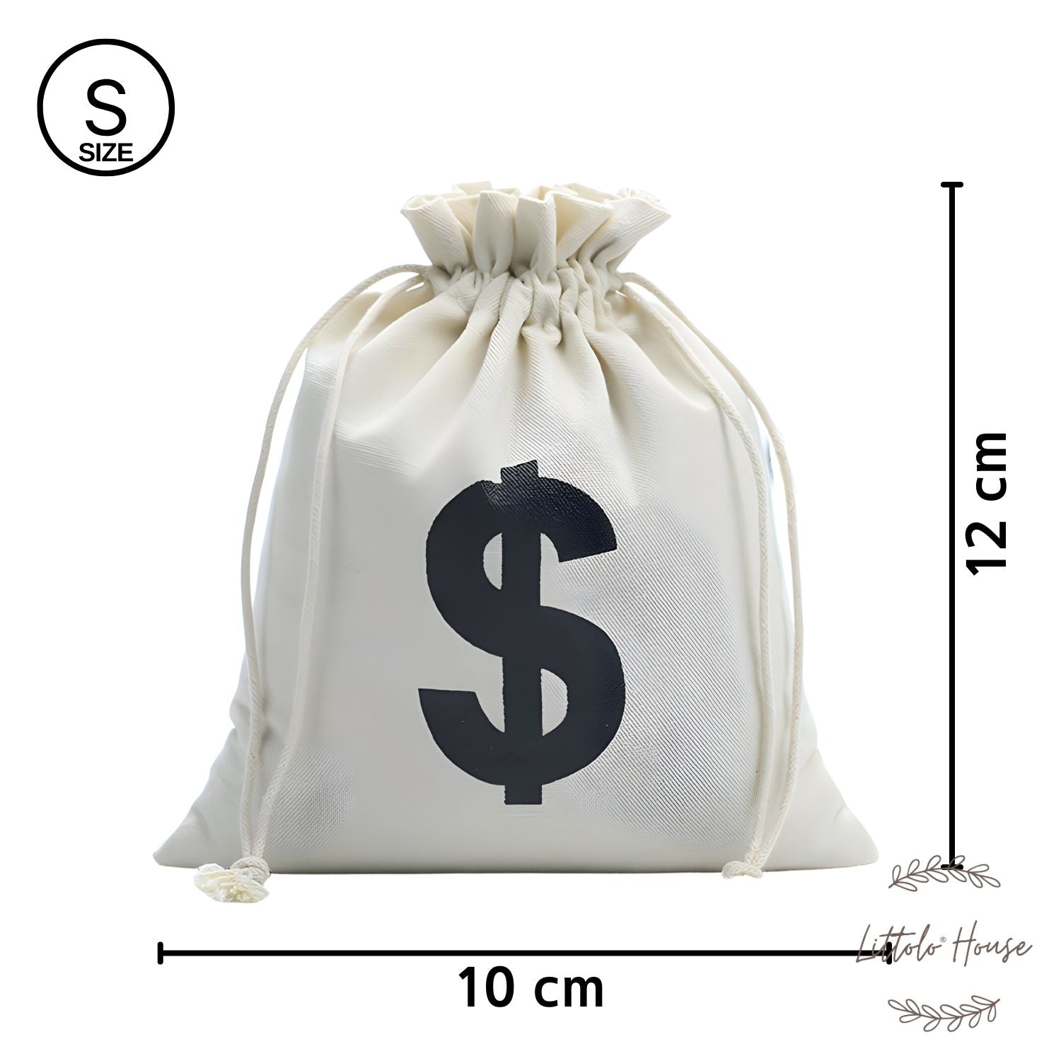 Canvas Money Bags Beige D071 | Pack of 3