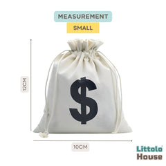 Canvas Money Bags Beige D071 | Pack of 3