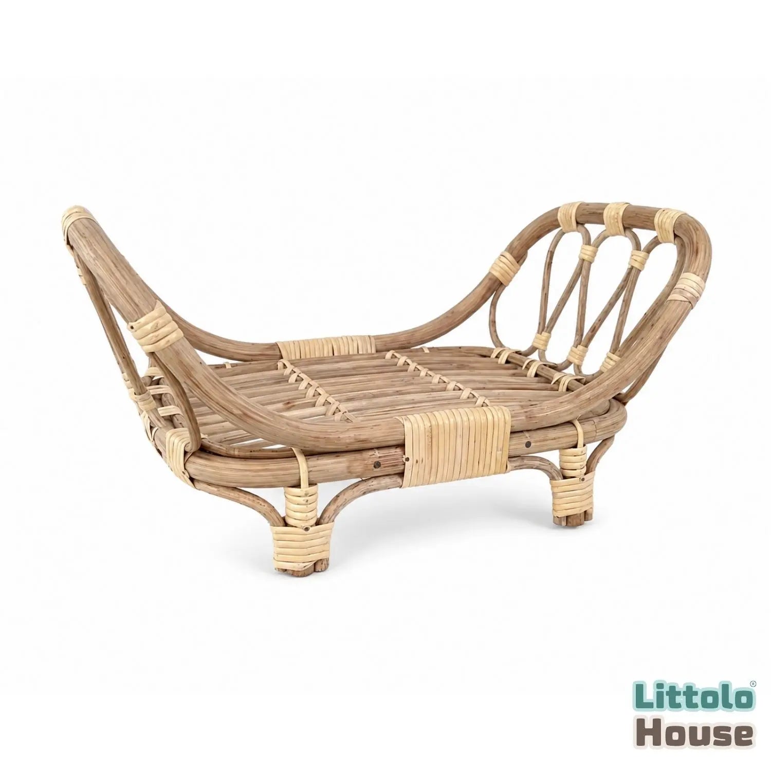 Classic Cane Sofa Cum Bed | Cane | Natural Wood