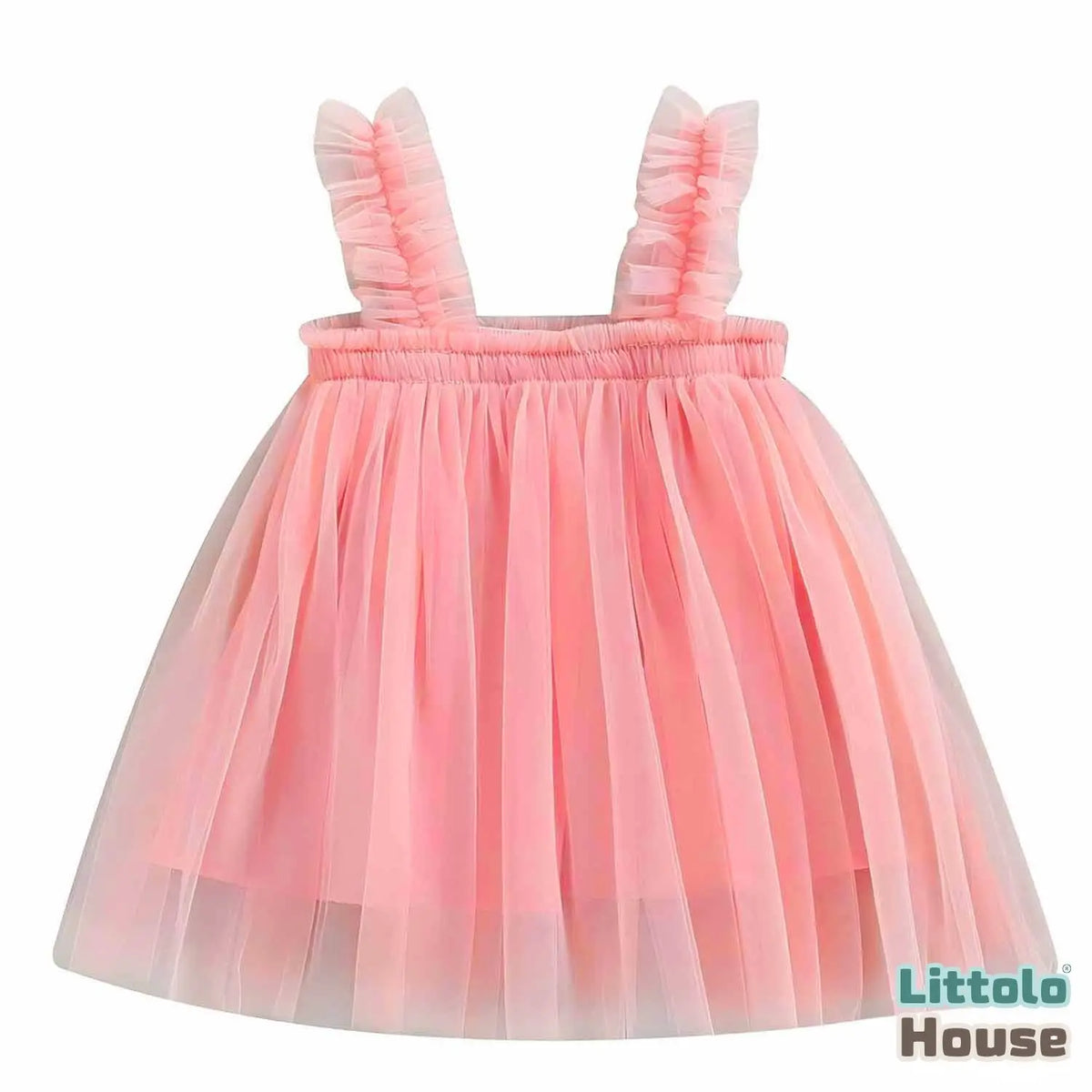 Baby Girl Net Frills Frock with Straps O015 Outfit | 1Y | Toon