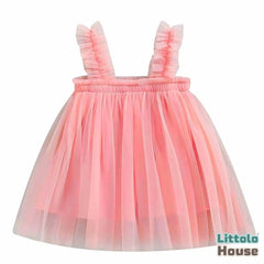 Baby Girl Net Frills Frock with Straps O015 Outfit | 1Y | Toon