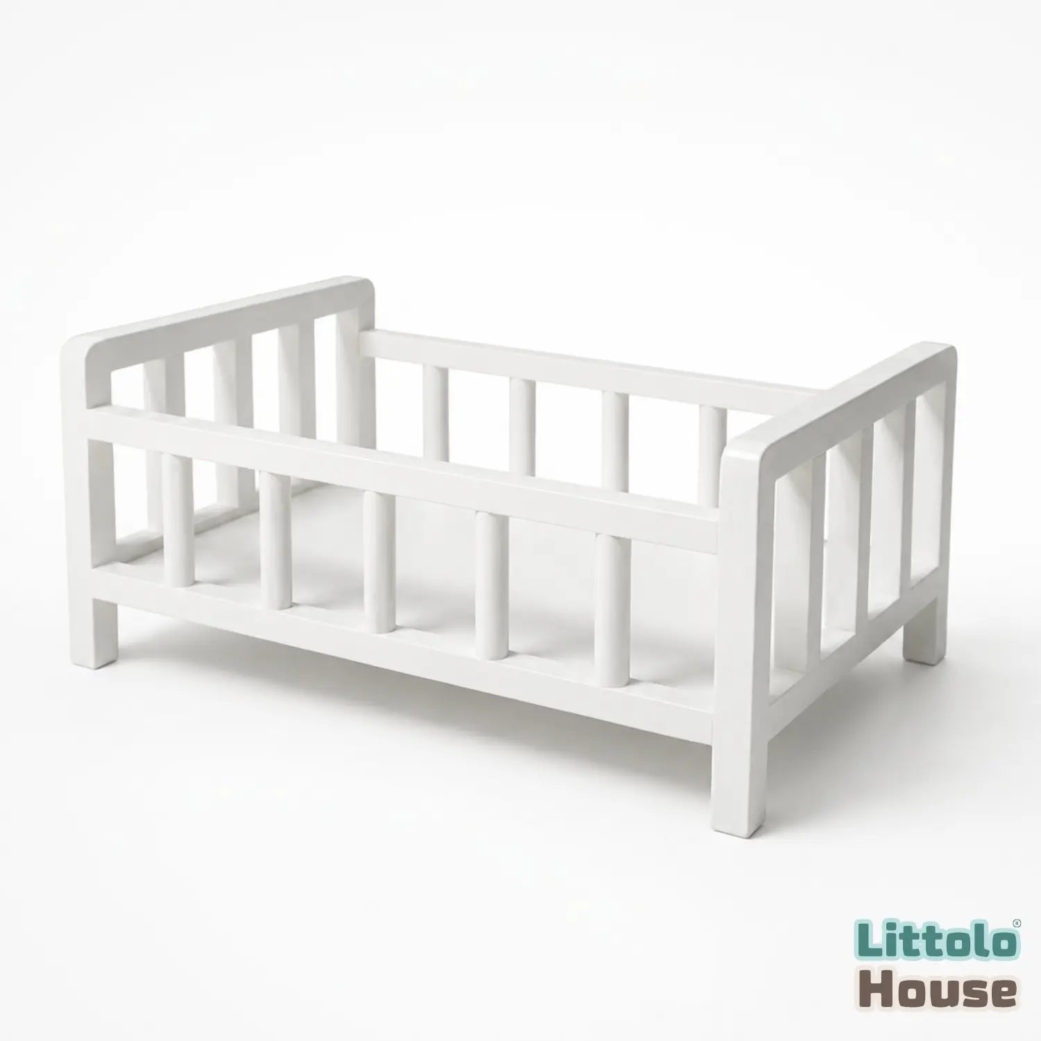Cradle Style Bed | Wooden Decorative | White