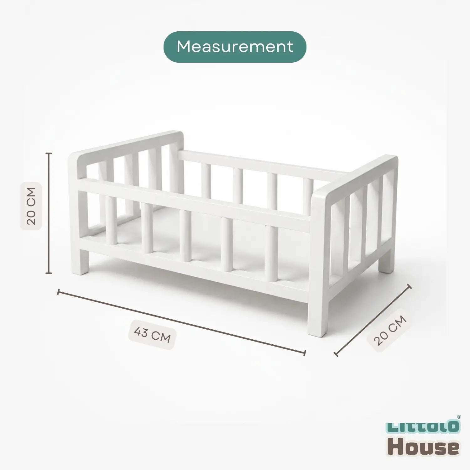 Cradle Style Bed | Wooden Decorative | White
