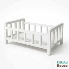 Cradle Style Bed | Wooden Decorative | White