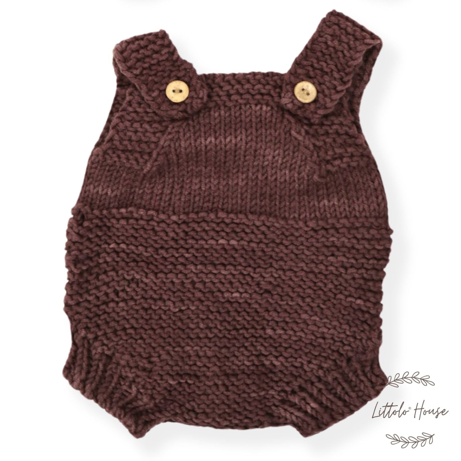 Baby Crochet Aviator Romper with Hat O125 | 2M | Brown