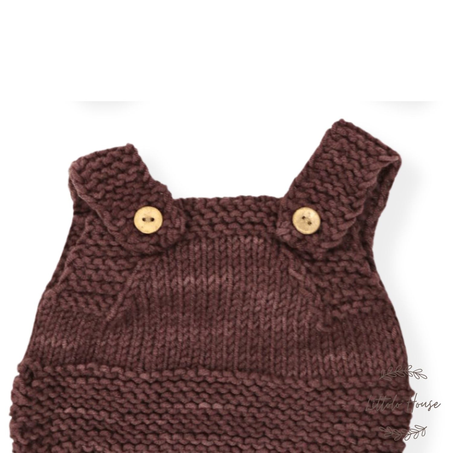 Baby Crochet Aviator Romper with Hat O125 | 2M | Brown