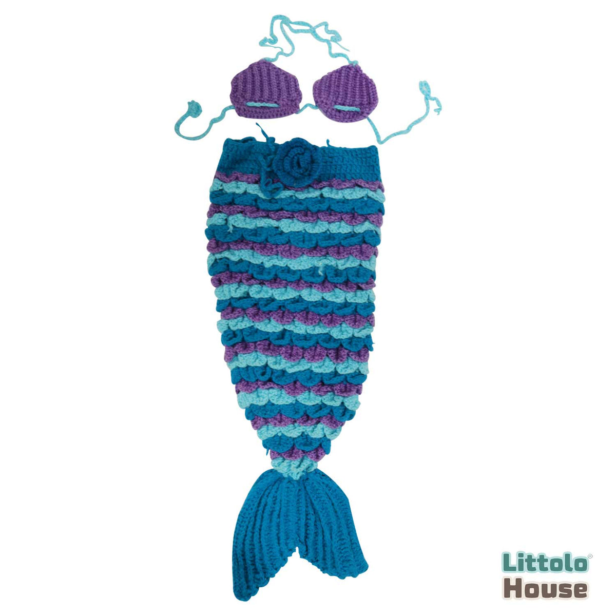 Crochet Mermaid Outfit | 3M | Blue