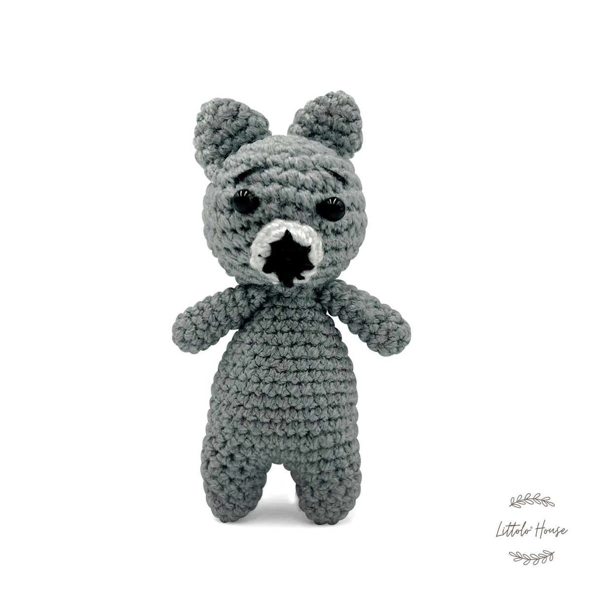 Baby Crochet Wolf | NB | Grey