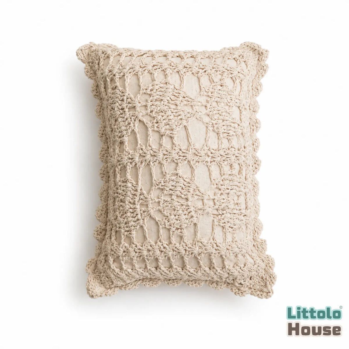 Crochet Knit Pillow P4 | NB | Beige