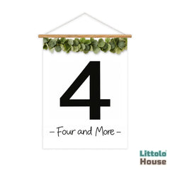 Milestone Scroll Banner 4th Birthday D210 Set of 1 | M | Black White